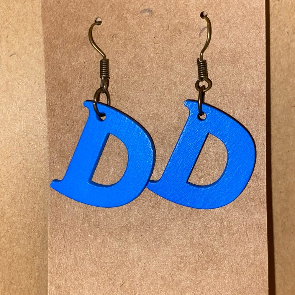 ☀️3/$12☀️ Letter “D” Wood Earrings